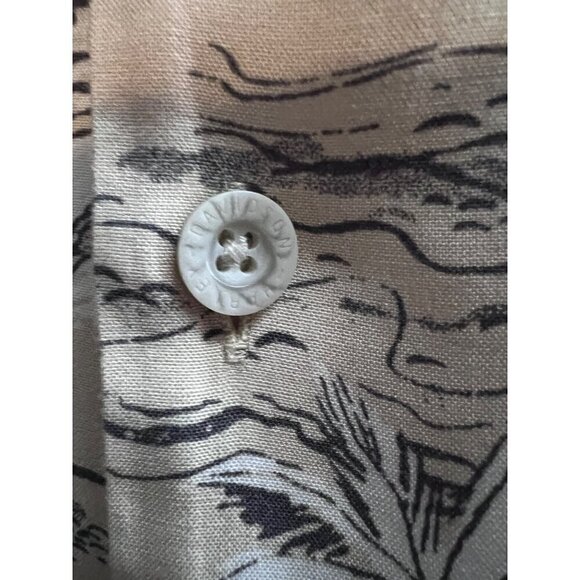 Harley Davidson Motorcycles Retro Floral Beige Hawaiian Button Front Shirt XL - Picture 6 of 8